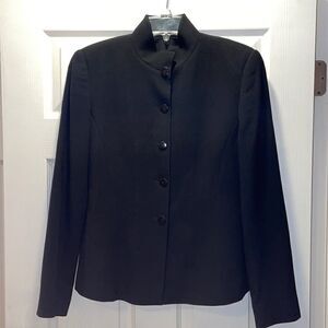 Armani Collezioni Black Wool Mandarin Blazer